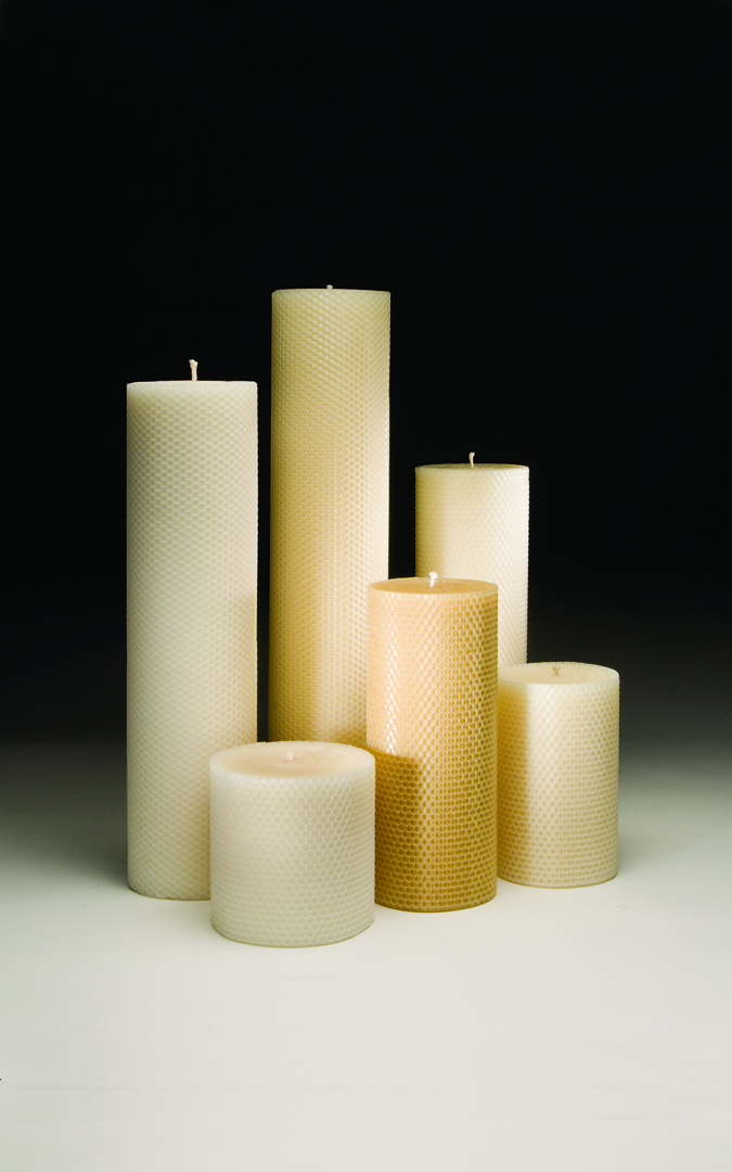 Perin-Mowen Line of Large Beeswax Pillar Candles